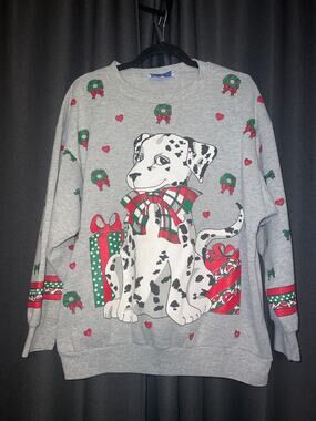 Ugly Christmas Sweater Xmas Sweatshirt Crewneck Size XL Vintage Dog